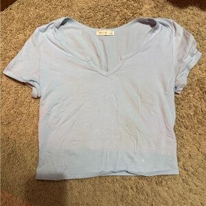 Active USA Soft Blue V-Neck Tee